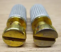 PAIR VTG GIBSON GOLD STOP BAR TAILPIECE STUDS & BUSHINGS - FITS GIBSON, EPIPHONE