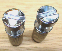 PAIR VTG CHROME STUDS & BUSHINGS FOR STOP TAILPIECE  FITS SOME GIBSON GUITARS