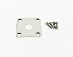 METAL CURVED BOTTOM JACK PLATE SQUARE JACKPLATE NICKEL FITS GIBSON LES PAUL