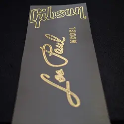 2-PACK LES PAUL GIBSON HEADSTOCK DECAL GOLD OUTLINE ULTRA-HI-RES NEW