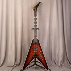 GIBSON CUSTOM SHOP DAVE MUSTAINE FLYING V EXP LIMITED EDITION RED AMBER BURST