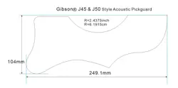 SELF ADHENSIVE PICKGUARD TO FIT GIBSON J45 & J50 ACOUSTIC GUITAR BLACK PEARL
