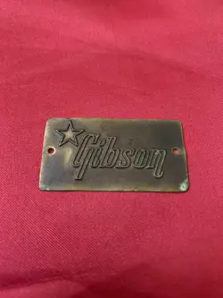 VINTAGE USA GIBSON BRASS GUITAR CASE BADGE CALI LOGO VINTAGE PART