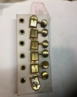KLUSON VINTAGE GIBSON DELUXE DOUBLE LINE, TUNING MACHINES 1969-74 - GOLD