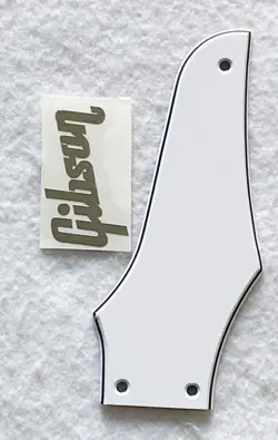 GIBSON FIREBIRD NON-REVERSE TRUSS ROD COVER+SILVER DECAL GUITAR PICKGUARD WHITE