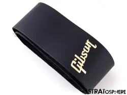 GIBSON BLACK LEATHER GUITAR STRAP 1950S, LES PAUL STANDARD 50S, GOLD LOGO.