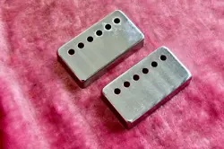 VINTAGE GIBSON 1960'S CHROME PATENT STICKER PAF PICKUP COVER SET ES-335 SG 1965!
