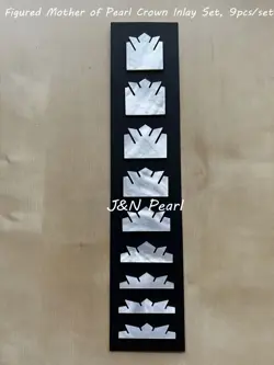 9PCS/SET FIGURED MOTHER OF PEARL CROWN INLAY SET  FOR GIBSON ELECTRIC GUITARS