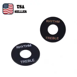2X GUITAR TOGGLE SWITCH RING PLATE STANDARD SIZE FOR GIBSON EPI LP SG BLACK