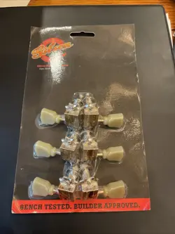 GIBSON LES PAUL TUNERS SET DELUXE NICKEL PEARLOID GREEN GUITAR PARTS SG NOS