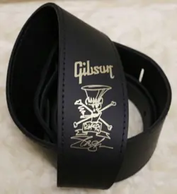 GIBSON SLASH PREMIUM LEATHER GUITAR STRAP BLACK [AS-SLSH-GLD] NEW