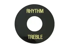TOGGLE SWITCH RING PLATE STANDARD SIZE FOR GIBSON GUITARS - BLACK GOLD LETTERING