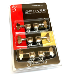 GROVER NICKEL SUPER ROTO-GRIP LOCKING GUITAR TUNERS FOR GIBSON LP/SG 509N