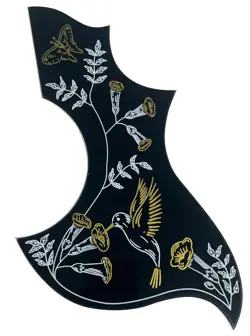 2 PLY BLACK FOR GIBSON HUMMINGBIRD ACOUSTIC GUITAR SELF-ADHESIVE PICKGUARD