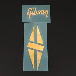 0.1 MM THICK GIBSON GUITAR DIAMOND LOGO STICKER SELF ADHESIVE GOLD PEARL