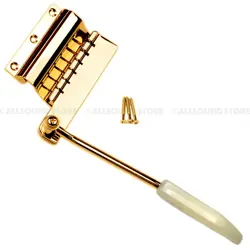 SHORT BRASS VIBRATO / TREMOLO LYRE VIBROLA WITH ARM FOR GIBSON GUITARS - GOLD 645208020681