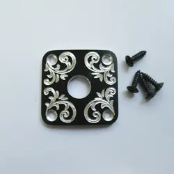 HANDMADE SCROLL RETRO GRASS PATTERN ALUMINUM JACK PLATE FITS TO GIBSON GUITARS