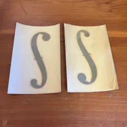 LOT OF 2: 1950'S GIBSON EB-1 BASS F-HOLE STICKERS  NEW OLD STOCK !