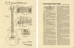 GIBSON LES PAUL PATENT ART PRINT GUITAR TED MCCARTY 1955 READY TO FRAME