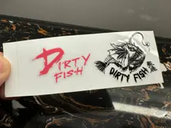 2PCS DIRTY FISH 脏鱼 HEADSTOCK VINYL UV STICKERS FOR FENDER ESP GIBSON GUITAR BASS