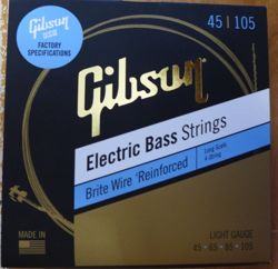 GIBSON LONG SCALE BRITE WIRE ELECTRIC BASS STRINGS 4 STRING 45/105
