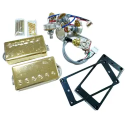 EPIPHONE PROBUCKER PICKUP SET GOLD BRAIDED WIRE HARNESS GIBSON STYLE
