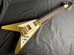 GIBSON CUSTOM SHOP 1967 FLYING V GOLD SPARKLE VOS SHORT MAESTRO USED