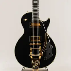 GIBSON LES PAUL CUSTOM 1995 EBONY W/BIGSBY, 2 PUS, USED