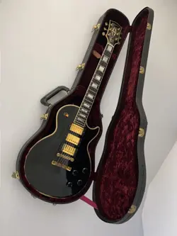 ELECTRIC GUITAR GIBSON CS HC LP CTM 1997 BLK BLACK LES PAUL HHH S/N 77211 & CASE