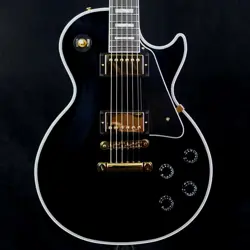 GIBSON CUSTOM SHOP LES PAUL CUSTOM EBONY GLOSS ELECTRIC GUITAR USED