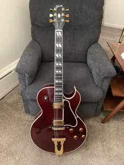 1990 GIBSON L-4 CES JAZZ GUITAR  WINE RED