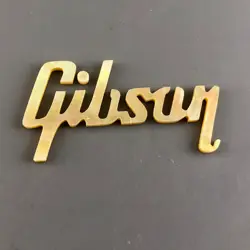 2.0 MM THICKNESS GIBSON GUITAR LOGO INLAY GOLD MOTHER OF PEAL
