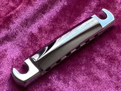 VINTAGE MANIACS LIGHTWEIGHT ALUMINUM STOP TAILPIECE CHROME MIJ FOR GIBSON LP DMC