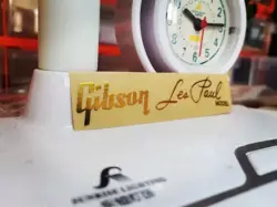 2PCS GIBSON LES PAUL LP GUITAR GOLDEN NECK HEADSTOCK SELF-ADHESIVE METAL STICKER