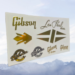 GIBSON GUITAR BASS NECK HEAD HEADSTOCK SELF-ADHESIVE FOIL STAMPING STICKER NEW