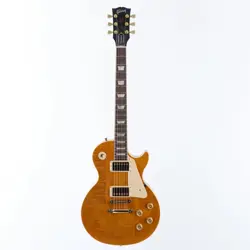 USED GIBSON USA LES PAUL STANDARD 3-PIECE FLAMED MAPLE GOLD HARDWARE, AMBER 1992