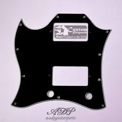 WD CUSTOM PICKGUARD FOR GIBSON 63-70 FULL FACE SG, BLACK 3PLY