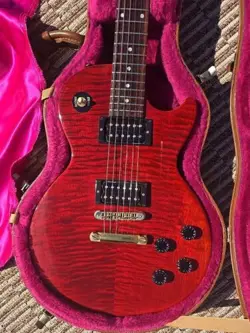 2001 GIBSON LES PAUL JUNIOR SPECIAL PLUS TRANSPARENT RED TOP W/OHSC