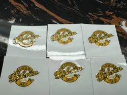 6PCS GIBSON CUSTOM SHOP GUITAR UV HEADSTOCK RAISED WATERPROOF STICKER DECALS NEW