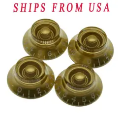 LP GUITAR BELL KNOBS 24 FINE SPLINE TOP HAT KNOBS FIT GIBSON LES PAUL GOLD