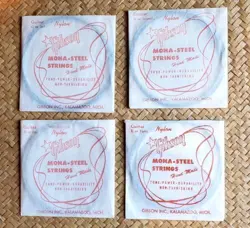 GIBSON VINTAGE  GUITAR STRINGS, 4 STRINGS  MONA-STEEL STRINGS HAND MADE