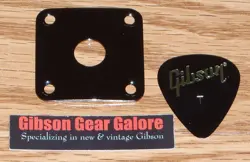 GIBSON LES PAUL JACK PLATE BLACK METAL INPUT CORD OUTPUT GUITAR PARTS CUSTOM HP