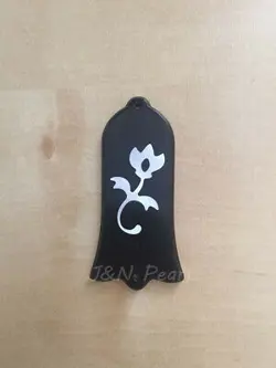 MOTHER OF PEARL FLOWER INLAID EBONY BELL TRUSS ROD COVER FOR GIBSON GUITARS