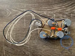 (GIBSON) LES PAUL LONG SHAFT WIRING HARNESS - CTS, SWITCHCRAFT, SPRAGUE