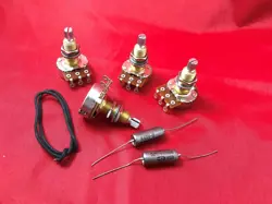 GUITAR WIRING  KIT FOR GIBSON LES PAUL LONG SHAFT POTS  PIO VINTAGE TONE CAPS
