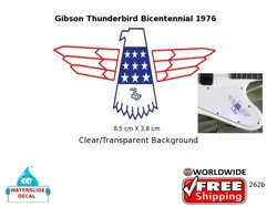 GIBSON THUNDERBIRD GUITAR DECAL HEAD STOCKS RESTORATION WATER SLIDE LOGO 262B