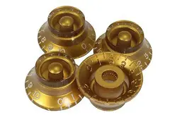 BELL SHAPED KNOBS GOLD W/ EMBOSSED NUMBERS FOR GIBSON LES PAUL 4PK