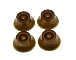 *NEW 4 BELL TOP HAT CONTROL KNOBS FOR GIBSON LES PAUL 6MM SHAFT PUSH ON AMBER