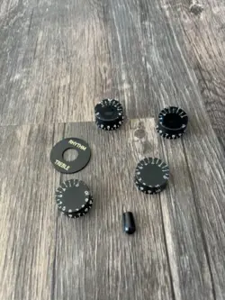 GIBSON SPEED KNOBS BLACK GENUINE VINTAGE 1990S MADE IN USA.
