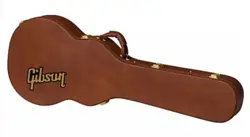 GIBSON LP STYLE HARDSHELL GUITAR CASE - BROWN W/GOLD LATCHES -